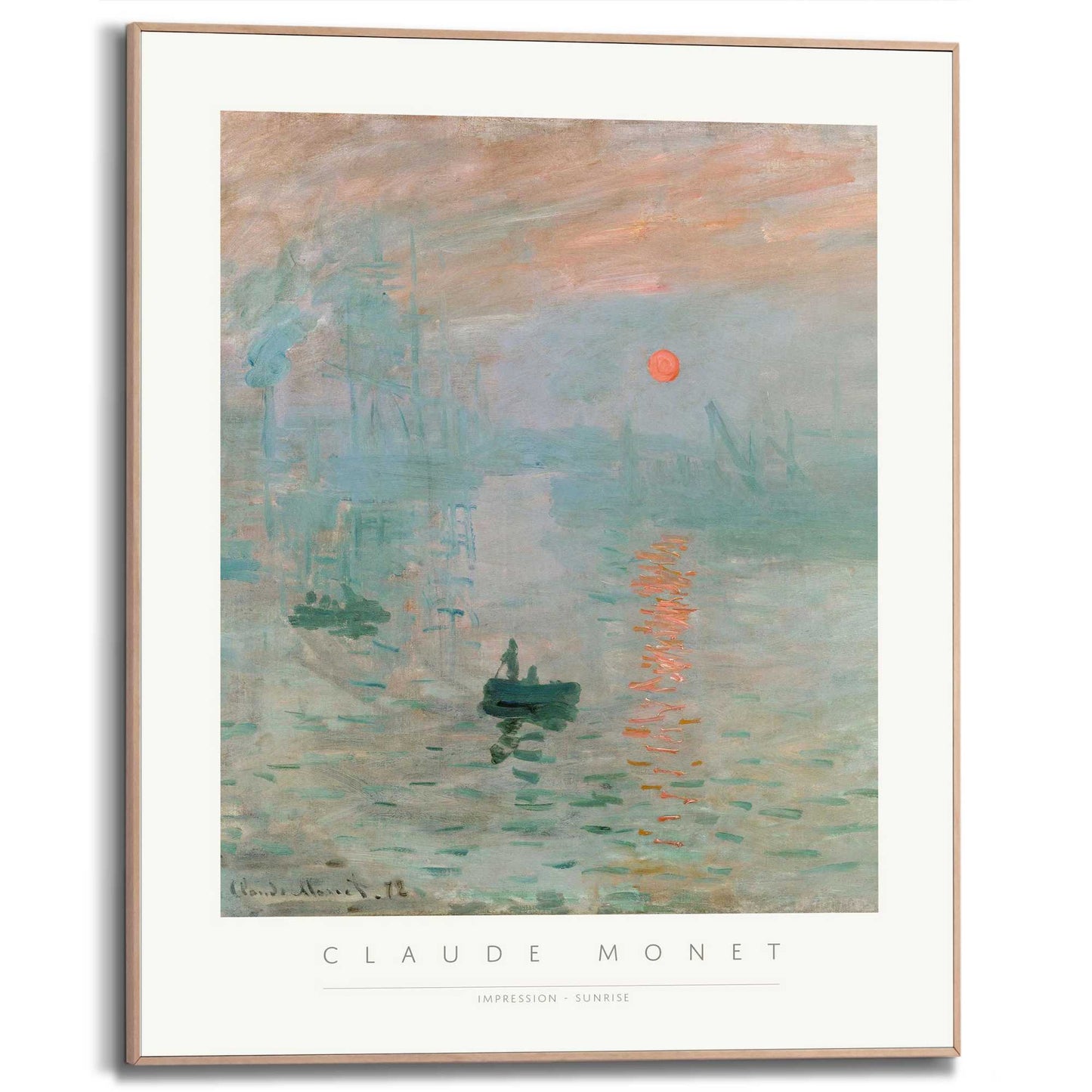 Framed in Wood Claude Monet - impression sunrise