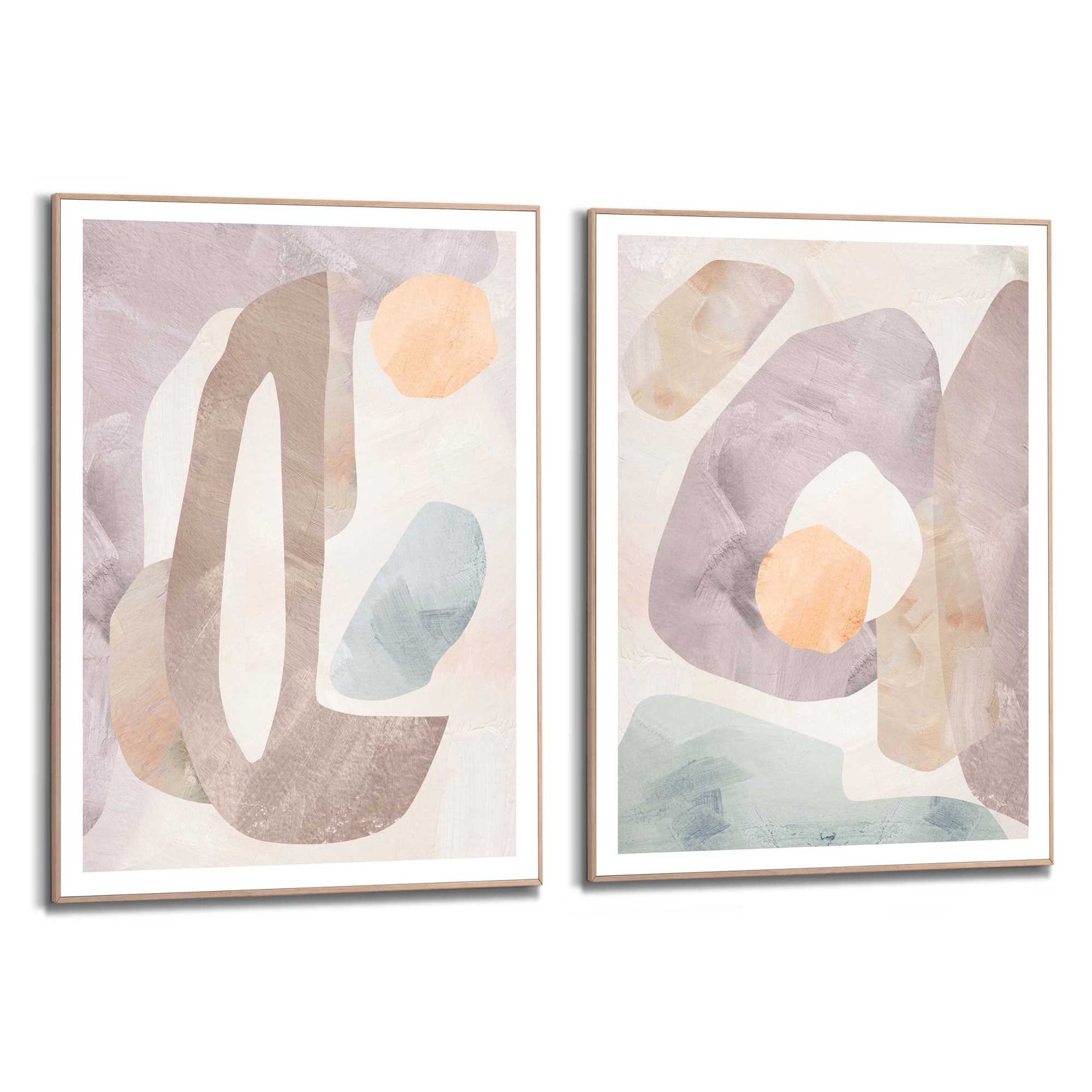 Framed in Wood Pastel Peach Set