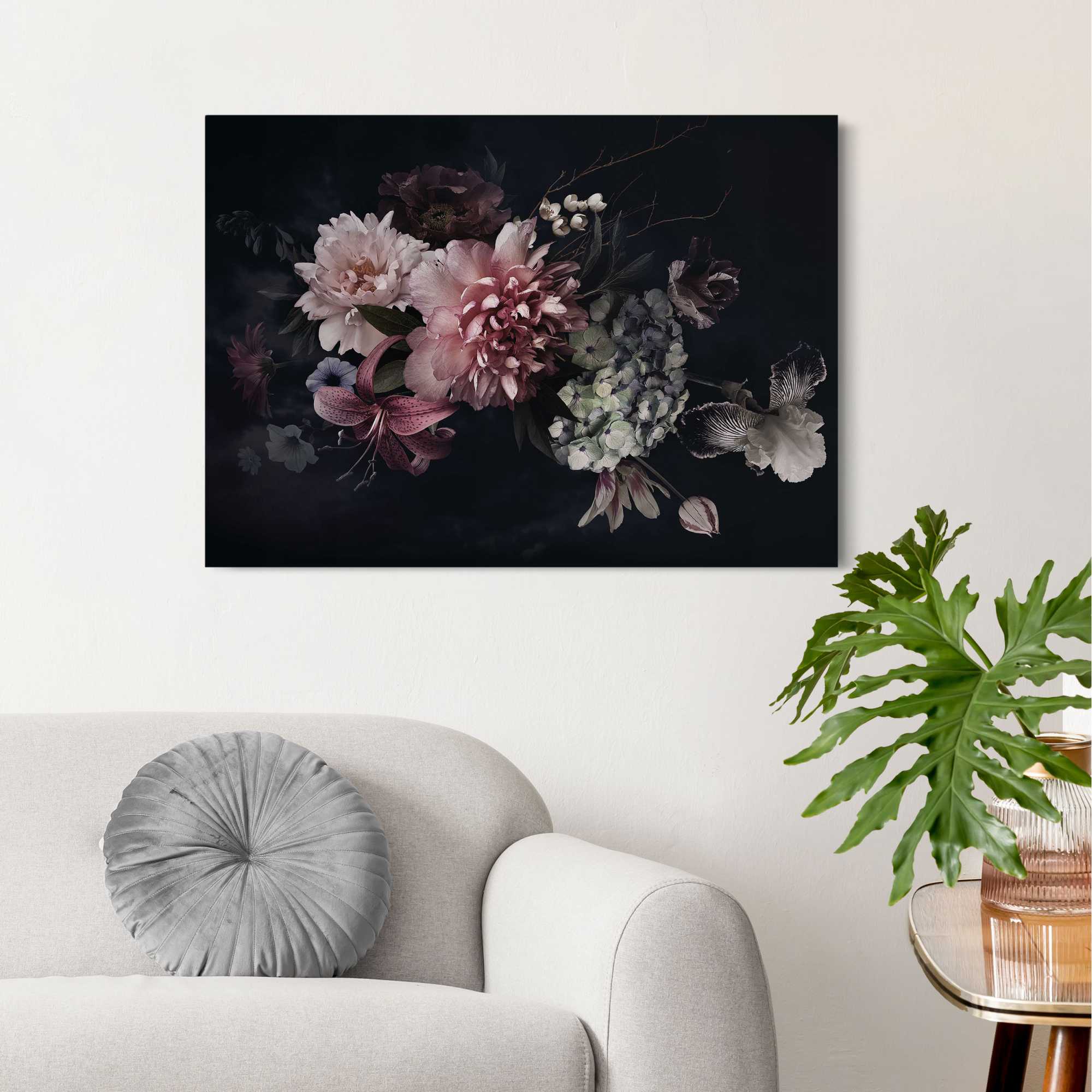 Canvas Dark Flowers 50x70